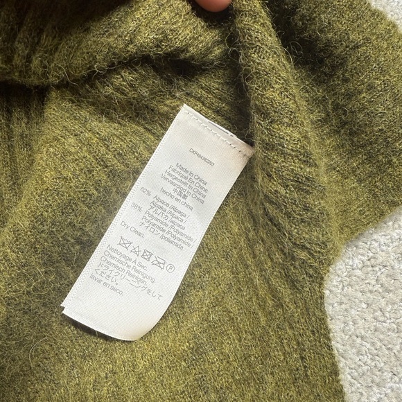 Madewell Olive Green Ribbed Alpaca Blend Crew Neck Long Sleeve Sweater Sz XXL - Picture 5 of 6